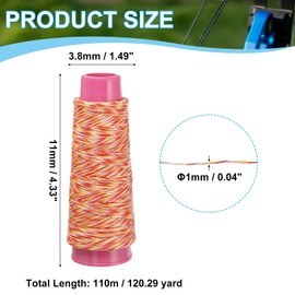 sourcing map Archery Recurve Bow String Serving Thread 120 Yard / 110 m Nylon Bowstring for Recurve Bow Compound Tying Peep Sight Nock Point (Red/Yellow)