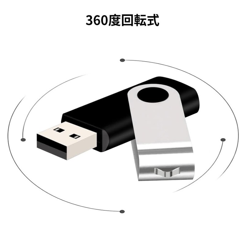 TEWENE USB Flash Drive 4GB 10-Piece Set Black Rotatable Flash