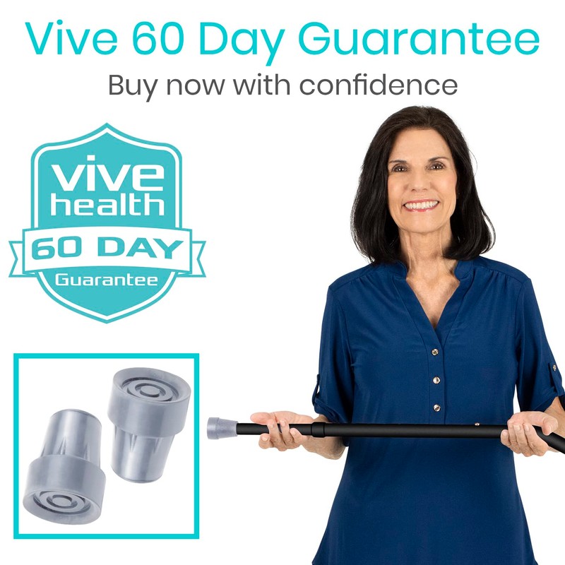 Vive Walking Cane Tips 2 Pack (3/4 Inch) - Non-Slip