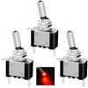 Twidec/3Pcs Rocker Lighted Toggle Switch 12V 20A Heavy Duty Racing