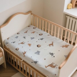 MorroMorn Baby Crib Sheets for Boys Girls, Fitted Crib Sheet Only for Standard Crib and Toddler Mattress, Cute Neutral Super Soft Microfiber Baby Bed Sheet 28x52x8in (Animals)