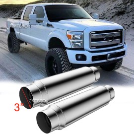 JMTBNO Pair Exhaust Muffler Resonator 3.0" In/Out 16" L SS Reduce Noise For Ford F-150