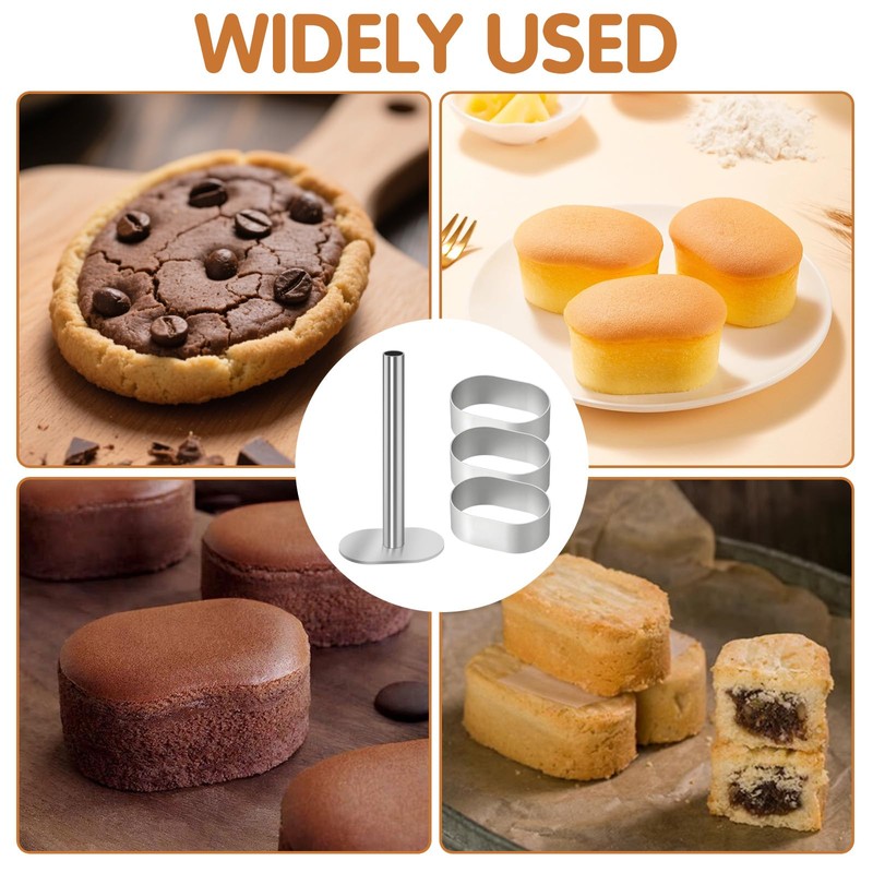 3Pcs Polvoron-Molder-Filipino Cookie Press Shortbread Polvoron Mold 2.5in Stainless Steel