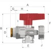 Simplex KFE Ball Valve Corner AG 1/2 Inch, Self-Sealing Thread