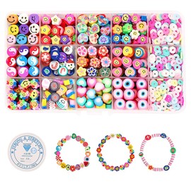 BouGPeng Gifts for Girls 1230 Pieces Beads Children DIY Jewellery Making Yourself Beads of Letters and 13 Patterns DIY Friendship Bracelets Necklaces Craft Beads for Threading for Children