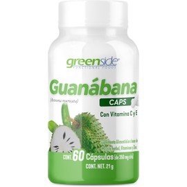 Greenside Guanábana 60 Cápsulas | Suplemento Natural Antioxidante | Apoyo al Sistema Inmunológico y Bienestar Celular | Vegano