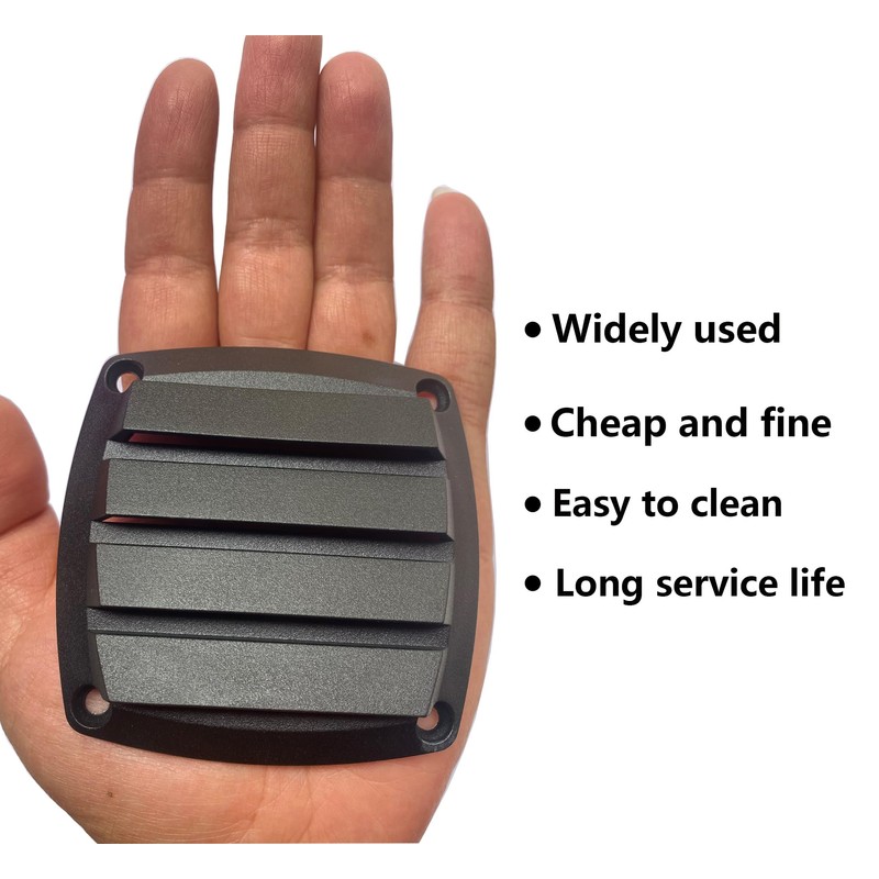 LEQMG Marine Boat Square Air Vent,Black Louver Ventilation Grille,Free Stainless