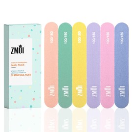 Mini lima de uñas profesional - 12 unidades elegantes - Práctica lima para uñas naturales y acrílicas 100/180 - 8,9 x 1,5 cm - Tablas de esmeril