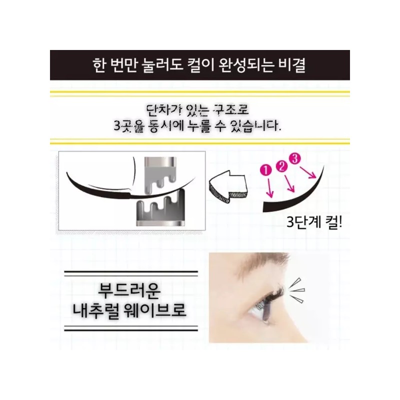 SHOBIDO [SHOBIDO] 3단플레이트×특수형상고무로 속눈썹에 좋은 컬러 뷰러 (COMPACT) / SPV71426