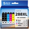 288XL Ink Cartridges 5 Pack Remanufactured for Epson 288XL Ink