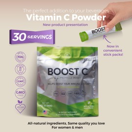 Michelle Peiret Vitamin C Powder | Non-GMO | Ideal to Enhance Smoothies, Shakes & Beverages | Nutrient-Rich Formula | 30 Servings |