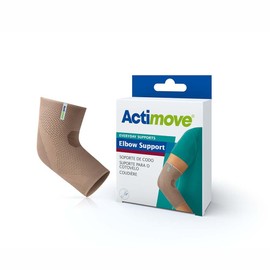 Actimove Everyday Supports Elbow Brace for Men/Women | Slip-On Elbow Support for Tendonitis, Tennis Elbow Brace, Golfers Elbow Treatment, Arthritis, Workouts, Overuse | Universal, Beige, Medium
