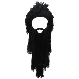 Creative Barbarian Knit Beard Hat Funny Knit Cap Wig Beanie Hats Beard Facemask