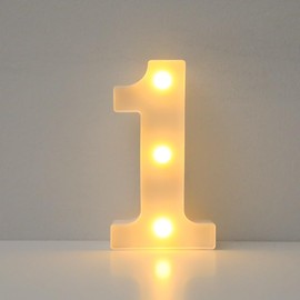 JYB Hopefuture LED Numbers 3D Lamp Illuminated Numbers, Decoration Numbers Night Light Lamp 0 1 2 3 4 5 6 7 8 9, for Wedding, Birthday, Party, Christmas Lamp (1)