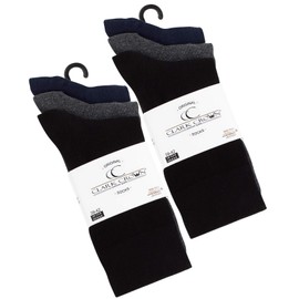 CC Clark Crown 6 Pairs of Cotton Socks Elegant and Modern without Pressing Seam, Black, Navy, Anthracite, Sizes 39-50, 6 x mixed (black, anthracite, navy)