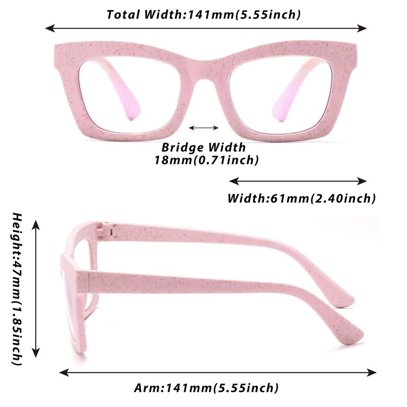 Oprah Style Square Reading Glasses Blue Light Blocking for Women