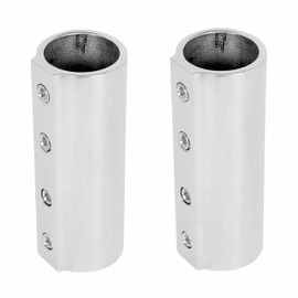 Marine Straight Pipe Fitting Connectors, Stainless Steel 316 Cast Coupling Tube Pipe Connector Boat Hardware-2Pack (25mm 1”)