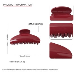 4Pcs Large Hair Claw Clips For Fine Hair Clip Hold Claw Clip Nonslip Claw Clips For Women Thin Thick Hair Accessories for Women and Girls