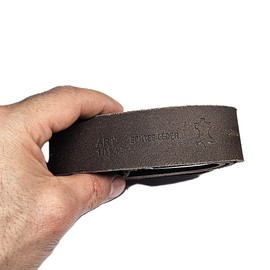 ABDULLAEVS BRAND Herren Gürtel aus Echtleder, Braun, 110cm Bundweite, 3,5cm Breite, robuste Metallschnalle 1033