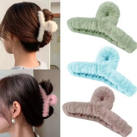 Hair Clips, Set of 5, 5 Colors, Hair Clips, Large and Firm, Can Be Used for Dense Hair, Adult, Stylish, Simple, Cute, Commuting, Outing, Gift