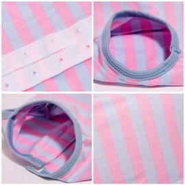 Dog’s Recovery Suit Post Surgery Shirt for Puppy, Wound Protective Clothes for Little Animals(Pink Blue Stripe-m)