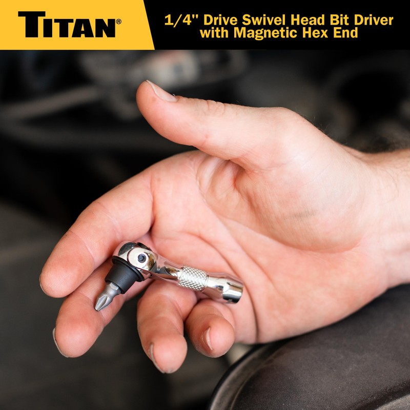 Titan 11340 1/4-Inch Drive x 2-1/4-Inch 90-Tooth Swivel Head Nano