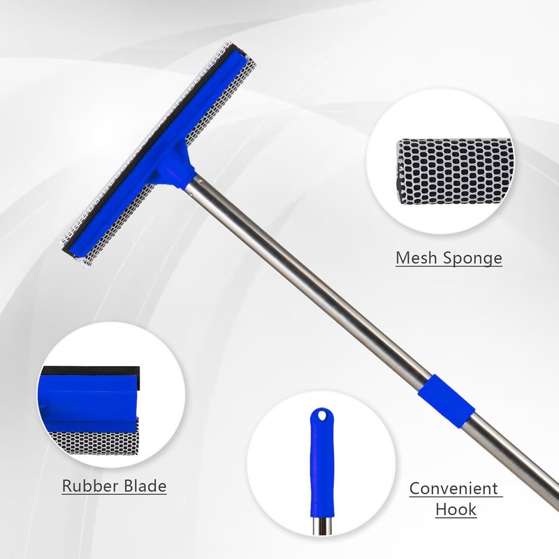 2 in 1 Window Squeegee,Car Window Cleaner Tool with 55"