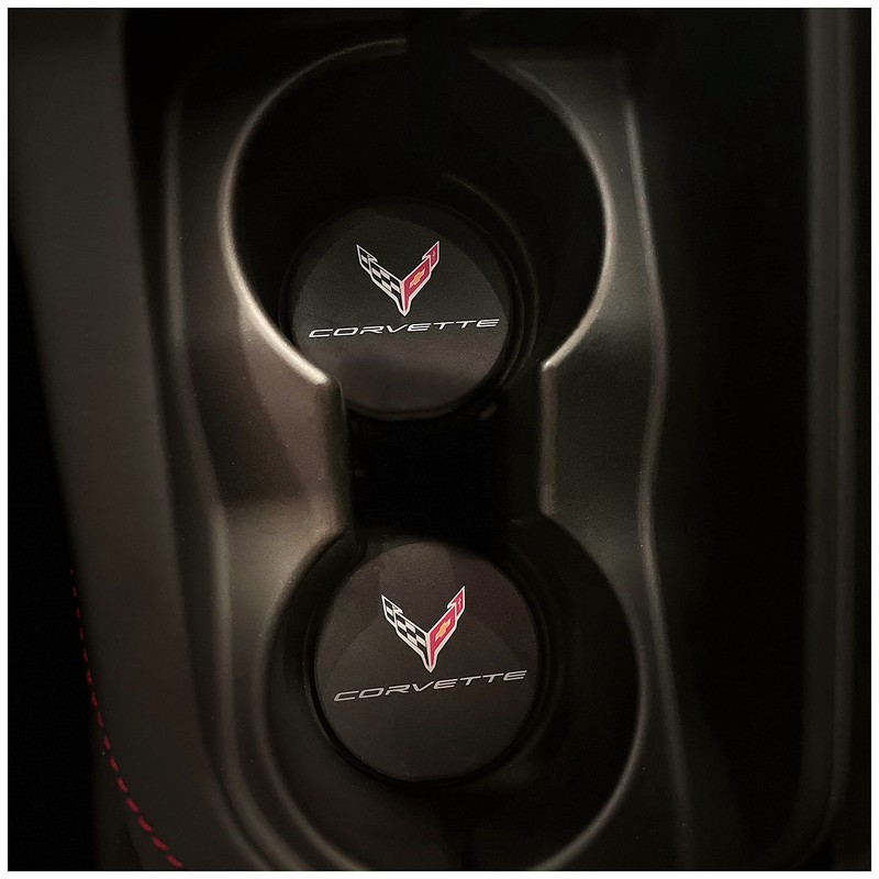 C8 Corvette Cup Holder Coaster Inserts - Set of 2