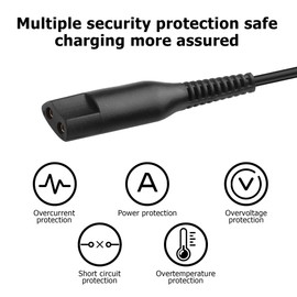 YAODHAOD 12 V 1.5 m Charging Cable Charger for Braun Shaver Series 9 8 7 6 5 3 1 Silk Epil Series 9 7 5 Type 492 5544 5542 5210 5408 3030s 3020s 3010s 3090cc 5050cc 190s