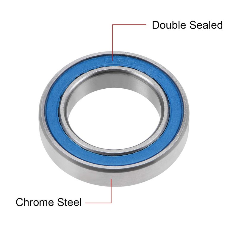 sourcing map 6802-2RS Deep Groove Ball Bearing 15x24x5mm Double Sealed