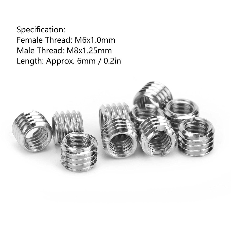 Thread Reducer M8 to M6, Thread Inserts Thread Adapter Stainless