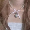 Stocking Stuffers Gifts for Women Bow Necklace Pearl Choker Necklace