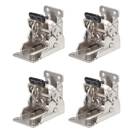 sourcing map 4pcs Table Leg Folding Brackets, Foldable Self Lock Hinges Extension Support for Table Bed Leg, Silver Tone