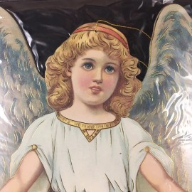 B Shackman Vintage Shackman Jumbo Angel Die-cut Gold Hanging Ornament NOS NEW Christmas 13”