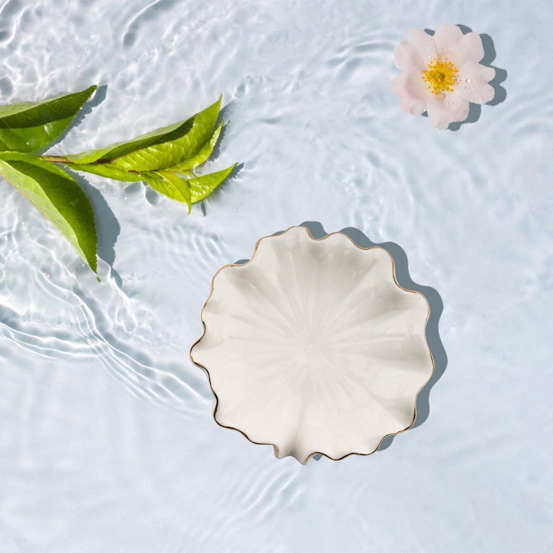 YoHyien Ceramic Soap Dish with Drainage, Lotus Leaf Soap Dish
