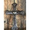 Large Metal Cross with Milagro Hearts 21 x 30.5 cm