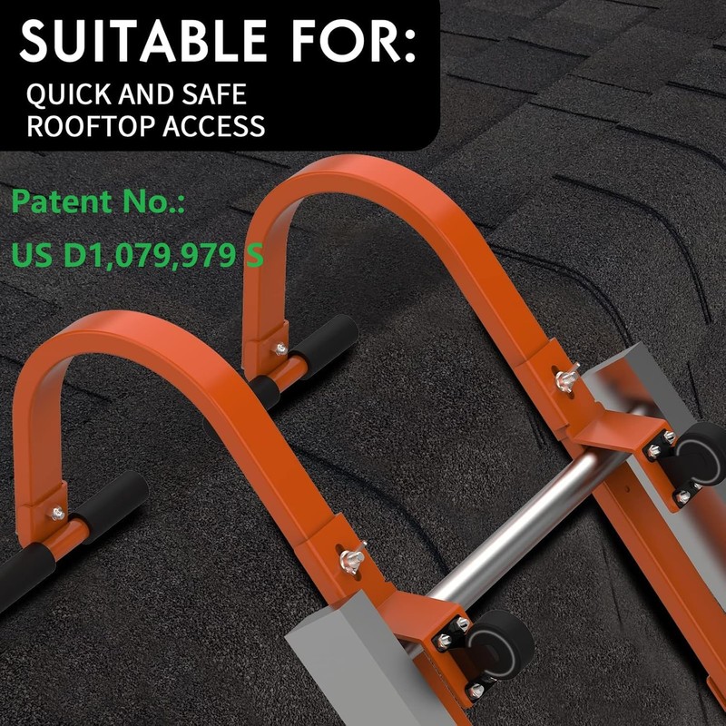 2 Pack Heavy Duty Roof Ladder Hook with Wheel,Extension Ladder