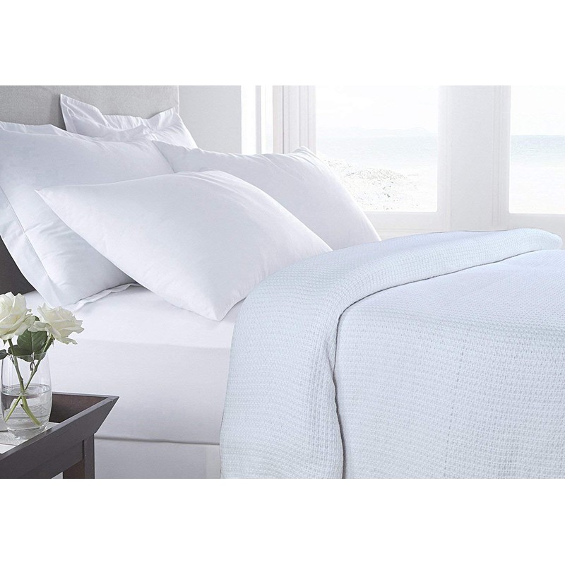 HILLFAIR 100% Combed Cotton Blanket– California King Size Bed Blanket