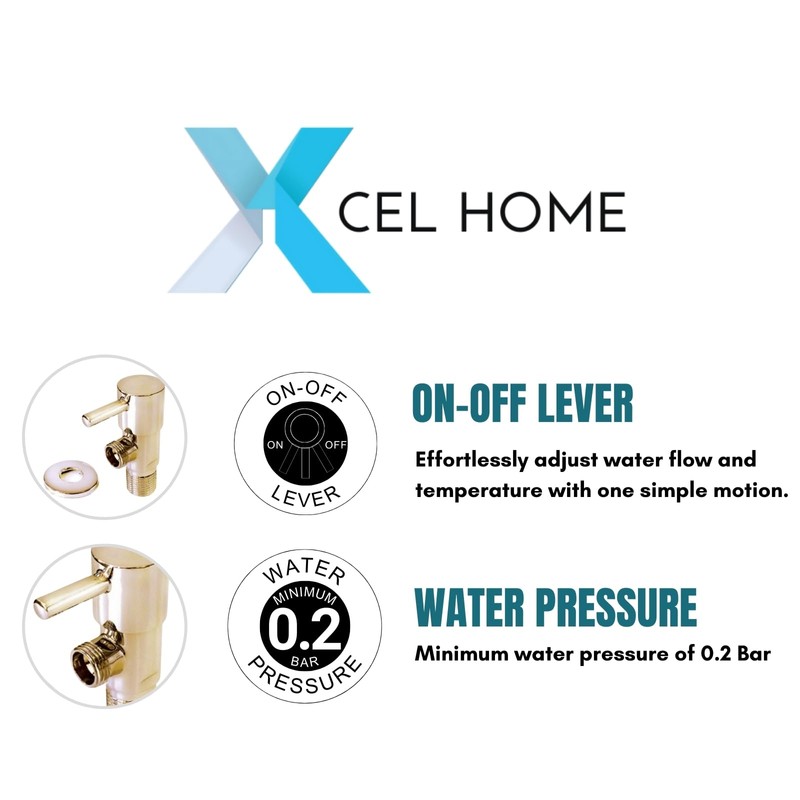 Brushed Gold Stop Valve - Premium Brass Construction - Elegant