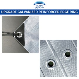 RAIANDEWAY Tarps Heavy Duty Waterproof 6x8 Feet,10Mil UV Resistant Poly Tarps,Multipurpose Small Tarps with Metal Grommets and Reinforced Edges, Silver/Brown