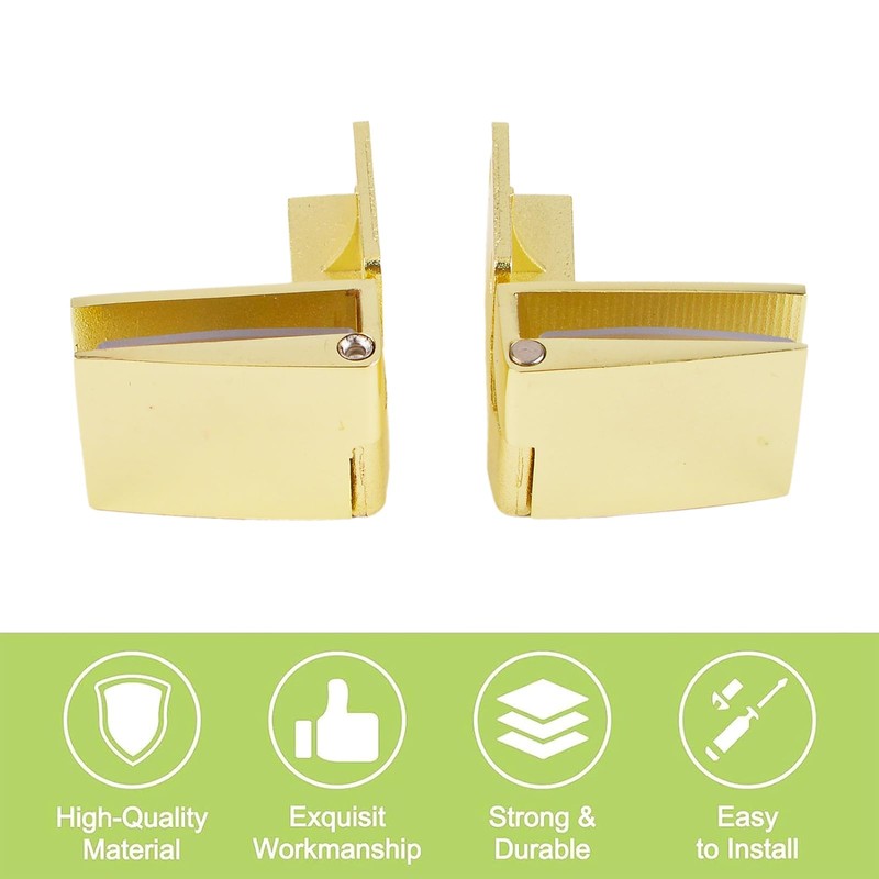 UFURMATE Glass Door Hinge, 2Pcs Zinc Alloy Frameless Glass Door