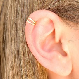 Gold Ear Cuffs for Women, No Piercing, 14K Gold Filled, 10mm Diameter, Adjustable, Ear Wraps, Conch Ear Cuff, Ear Cuffs for Women Non Piercing (14K Gold Filled 10mm)