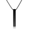 Collar para hombre con Colgante Rectangular Barra Cilindro Prisma Acero