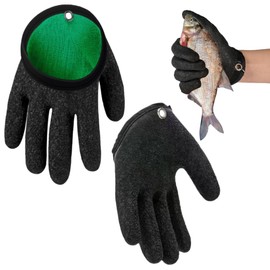 Zasvec Fishing Gloves 2 Pieces Landing Gloves Pike Waterproof Fishing Gloves Pike Gloves with Hole Puncture Resistant Bite Resistant Fishing Gloves for Handling Pike, Zander, Oysters