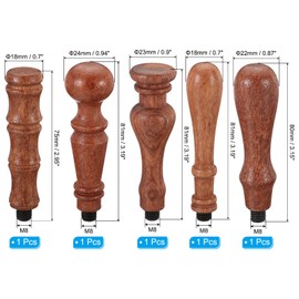 PATIKIL Wax Seal Stamp Handle Only, 9 Pack Wooden Handle Replacement Sealing Stamp Handles for Wedding Invitation Card Letter Envelope