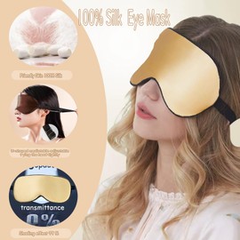 Eye Mask Blindfold with Elastic Strap/Headband, Soft Eye Cover Eyeshade for Night Sleeping red Black beigu (06 Beige & Brown)