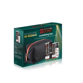 Dermolab Revitalizing Box mit Anti-Aging-Gesichtsserum, 30 ml, mit Koffein, aufhellende Wirkung und Augencreme, 15 ml, Anti-Borse und Augenringe, mit Aloe Vera gegen Falten, Tasche