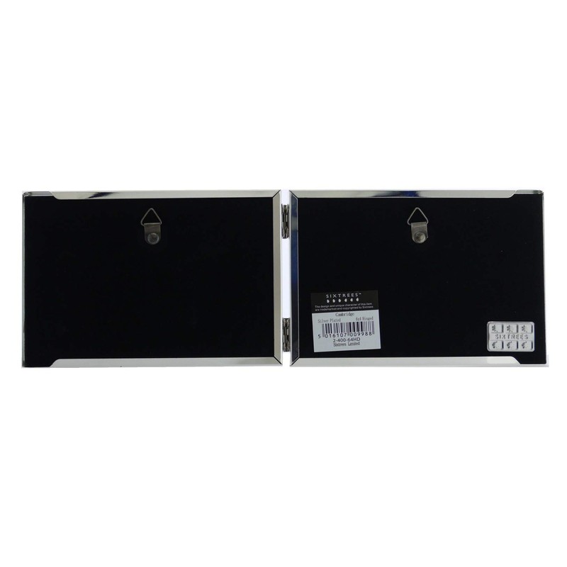 Sixtrees Cambridge 2-400-64HD Silver Plated Folding Photo Frame for two