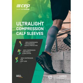 CEP Women's Ultralight Calf Sleeves, Carbon White, II
