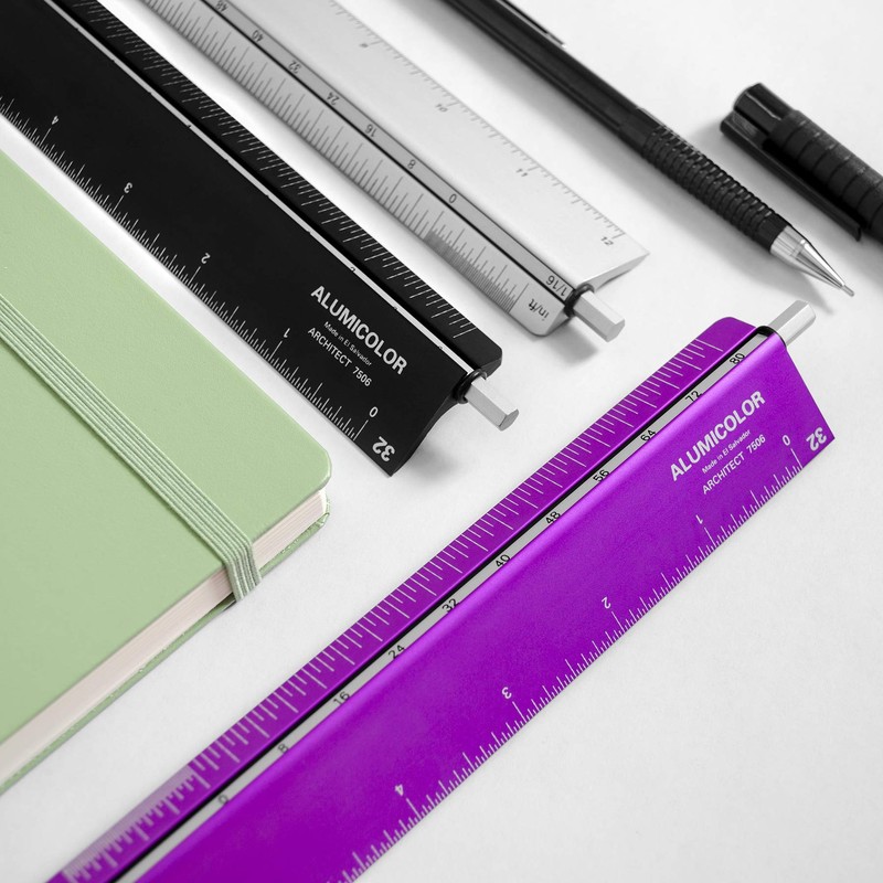 Alumicolor Select-a-Scale Architect Drafting Tool w/Rotating Calibration Rod (6IN, Green)